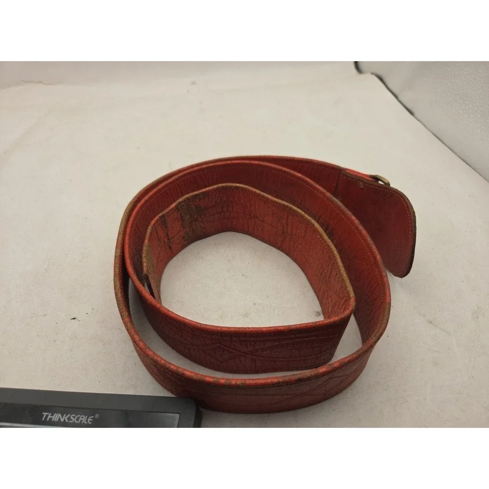 The M.C. Lilley CO Templar Masonic Belt Red NO Buckles or Chains Red Leather